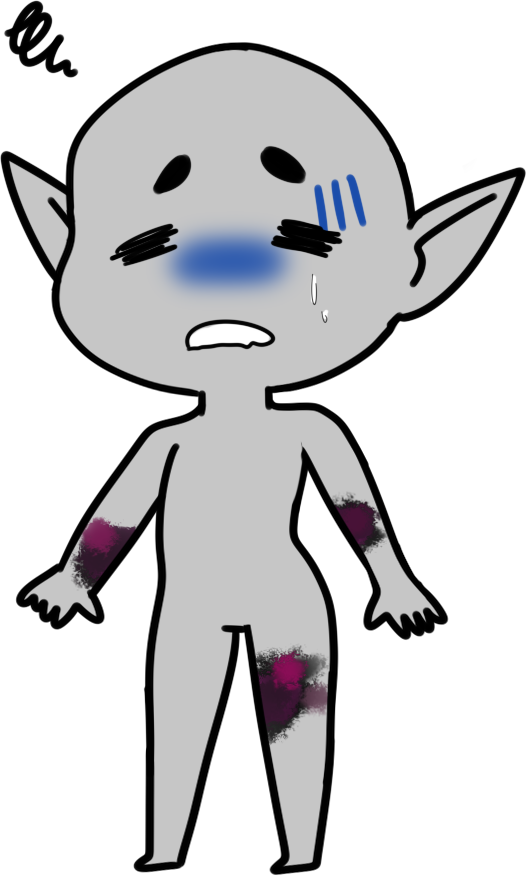 Blight Stage 1 — bruise-like infected areas on the body