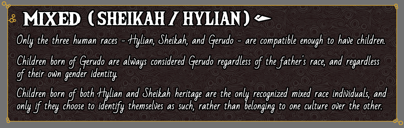 Mixed (Sheikah / Hylian) race card