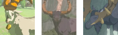 Inariko regional mounts — Mountain Goat, Water Buffalo, and Moose