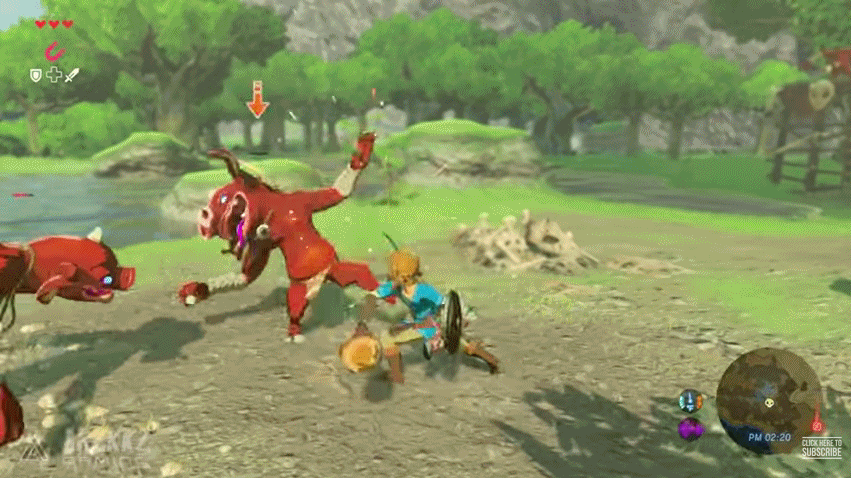 Link fighting Bokoblins in Breath of the Wild