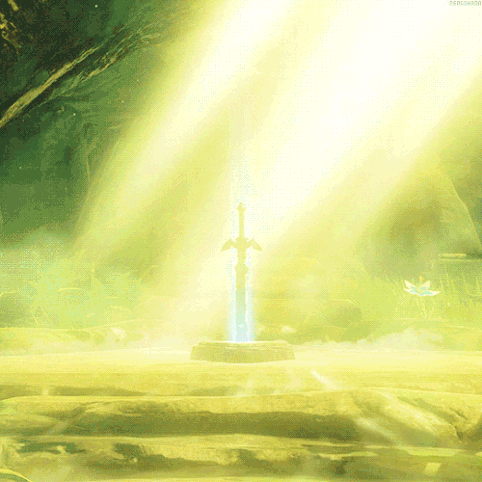 The Master Sword resting in its pedestal